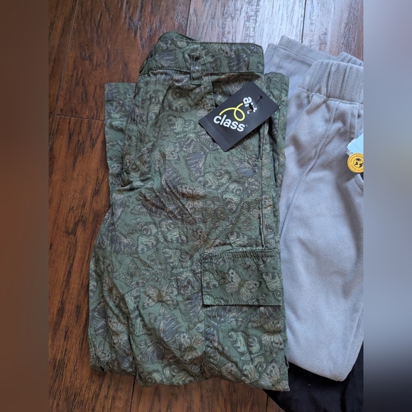 Girls Lot Pants- Art Class / Cat & Jack Girls S Cargo Pants - Black, Gray, Green - Picture 4 of 14